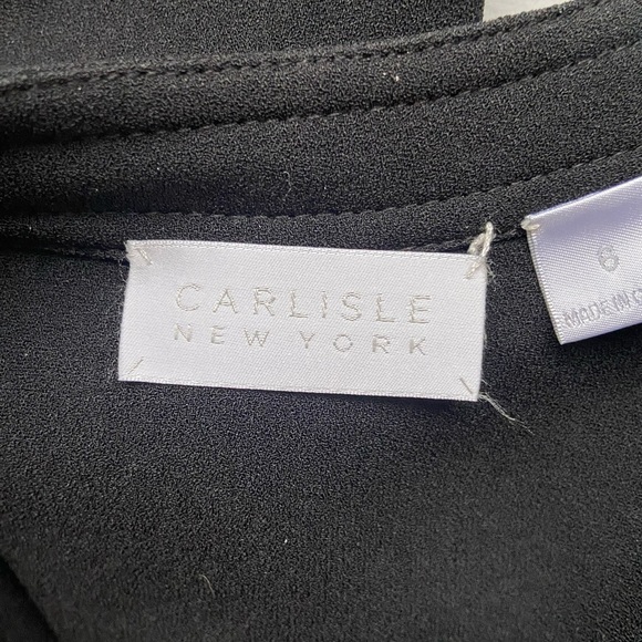 Carlisle Womens Black Blouse Button Up Long Sleeve Mandarin Neck Sz 6 Top - Picture 3 of 10